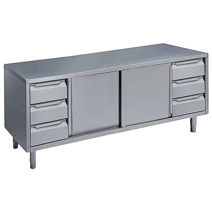 Preparazione Statica Standard<br>Tavolo 3+3 cassetti e 2 porte scorrevoli, da 2000 mm
