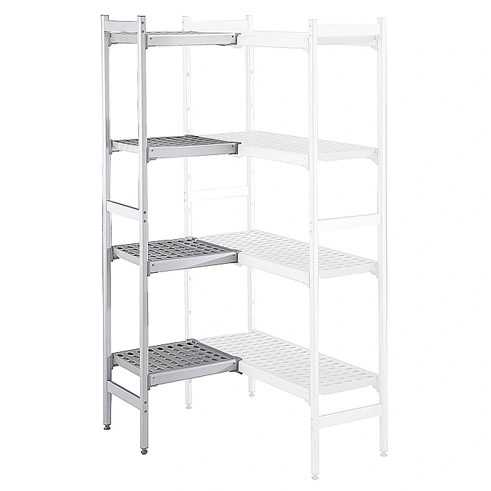 Preparazione Statica<br>Scaffale in alluminio ad angolo 373x744x1700H mm