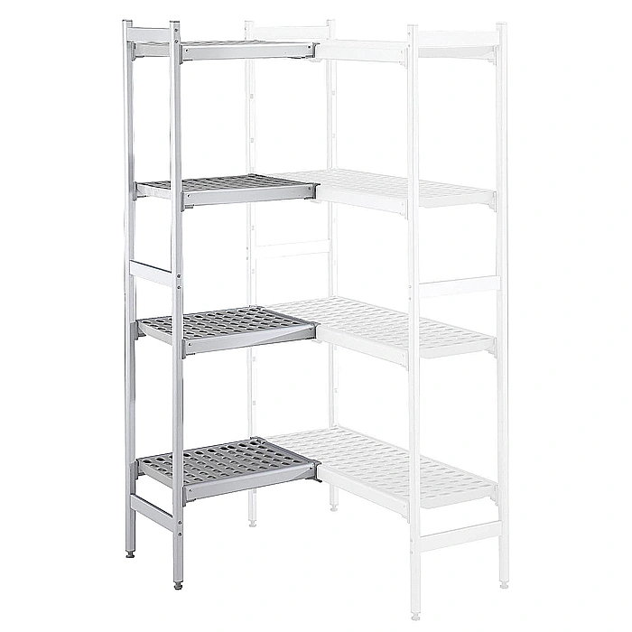 Preparazione Statica<br>Scaffale in alluminio ad angolo 373x834x1700H mm