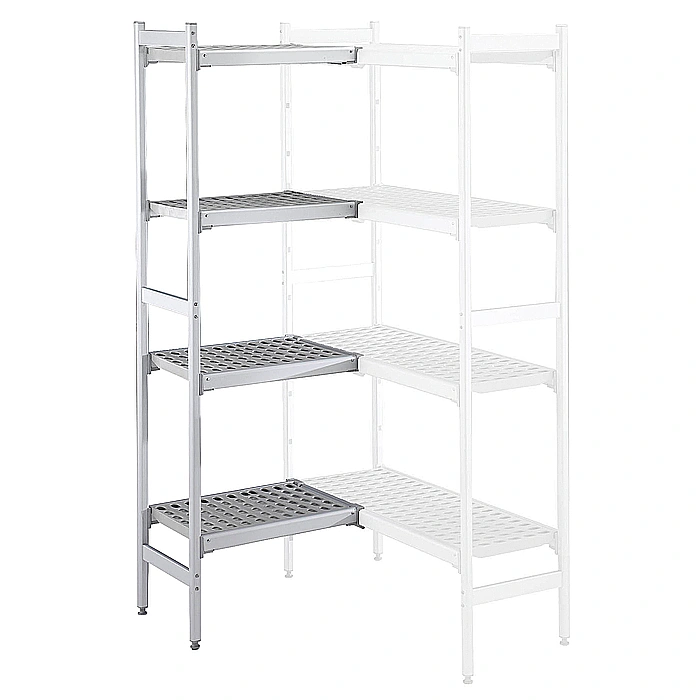 Preparazione Statica<br>Scaffale in alluminio ad angolo 373x922x1700H mm