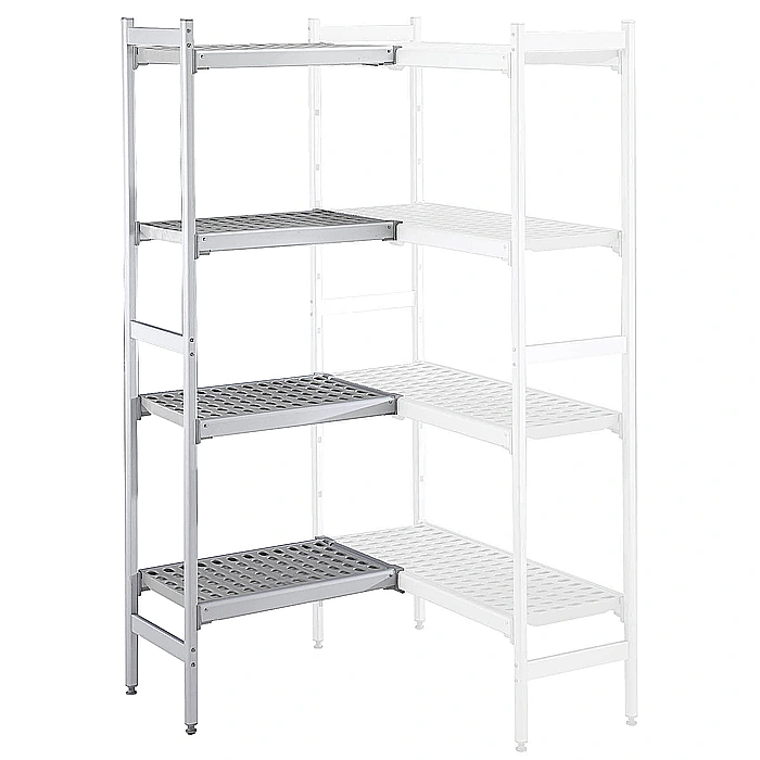 Preparazione Statica<br>Scaffale in alluminio ad angolo 373x1010x1700H mm