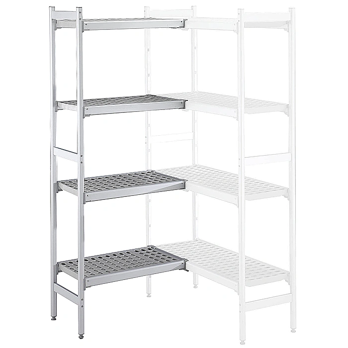 Preparazione Statica<br>Scaffale in alluminio ad angolo 373x1098x1700H mm