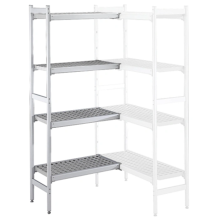 Preparazione Statica<br>Scaffale in alluminio ad angolo 373x1366x1700H mm