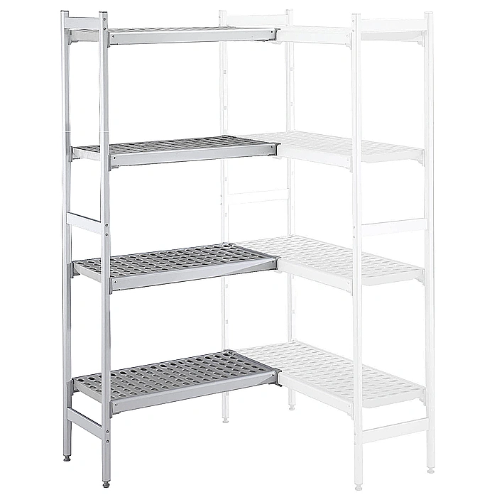 Preparazione Statica<br>Scaffale in alluminio ad angolo 373x1276x1700H mm