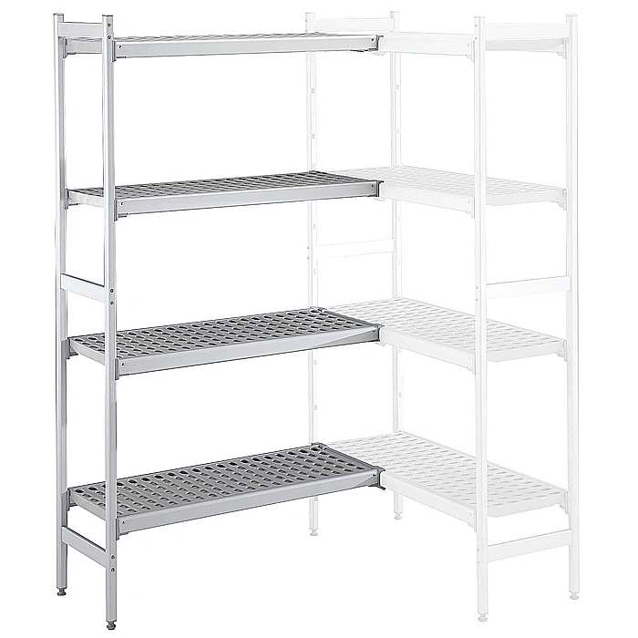 Preparazione Statica<br>Scaffale in alluminio ad angolo 373x1578x1700H mm