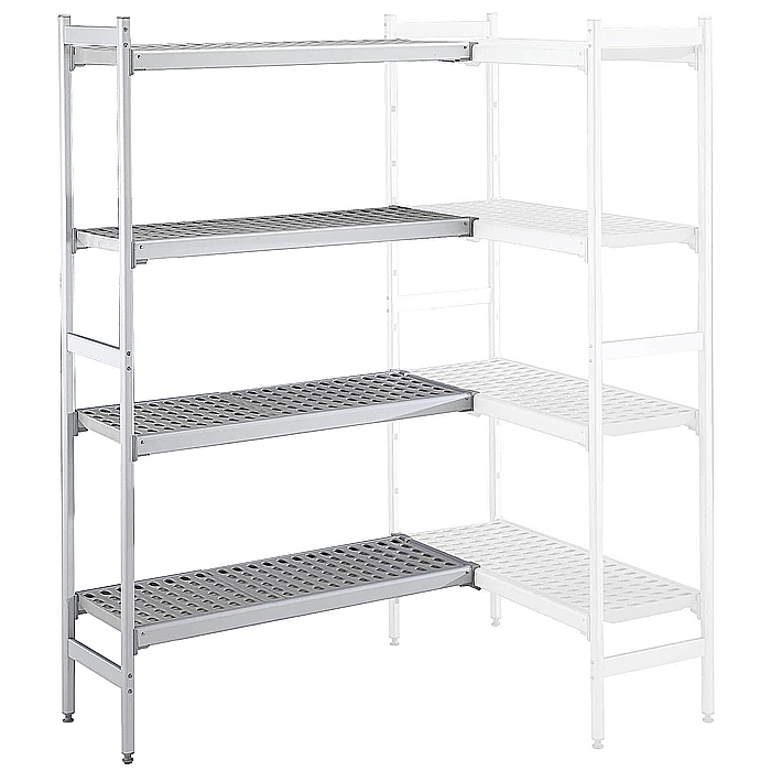 Preparazione Statica<br>Scaffale in alluminio ad angolo 373x1668x1700H mm