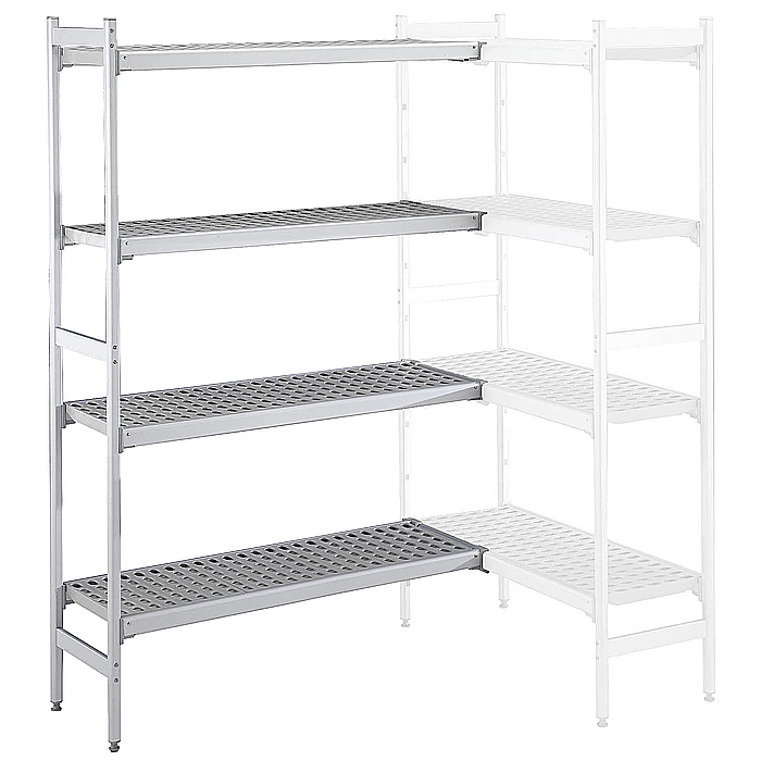 Preparazione Statica<br>Scaffale in alluminio ad angolo 373x1844x1700H mm