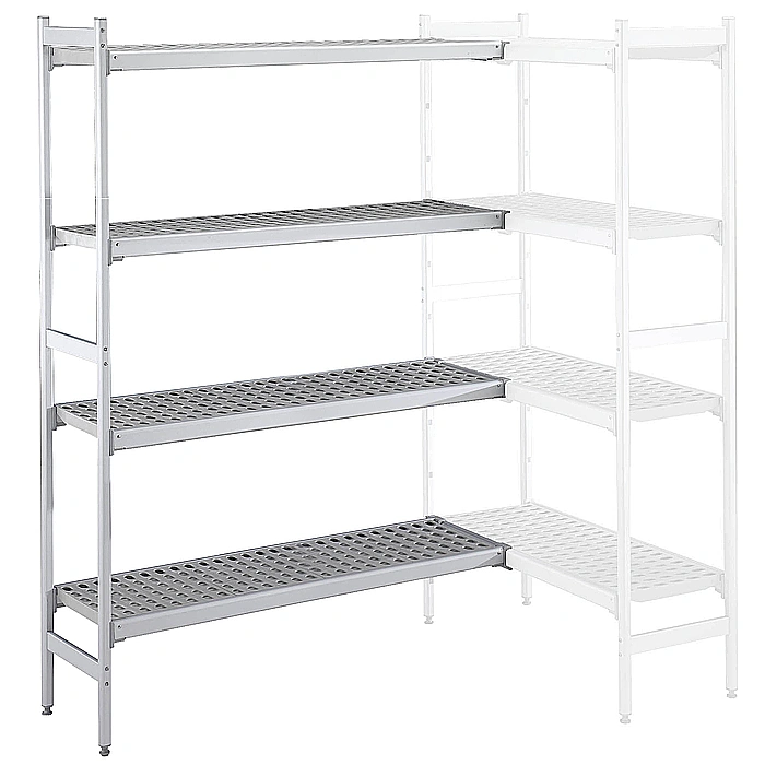 Preparazione Statica<br>Scaffale in alluminio ad angolo 373x2020x1700H mm