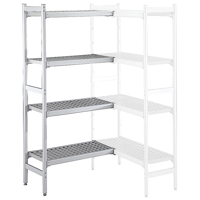 Preparazione Statica<br>Scaffale in alluminio ad angolo 475x1276x1700H mm