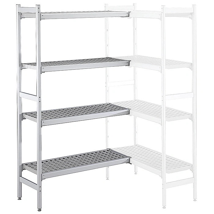 Preparazione Statica<br>Scaffale in alluminio ad angolo 475x1578x1700H mm