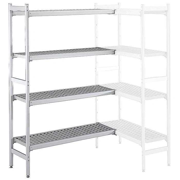 Preparazione Statica<br>Scaffale in alluminio ad angolo 475x1844x1700H mm