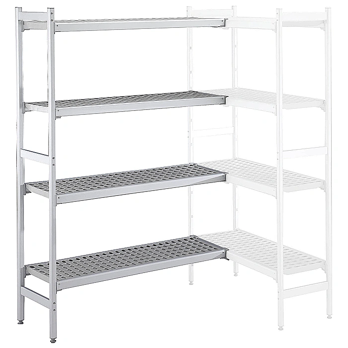 Preparazione Statica<br>Scaffale in alluminio ad angolo 475x1932x1700H mm