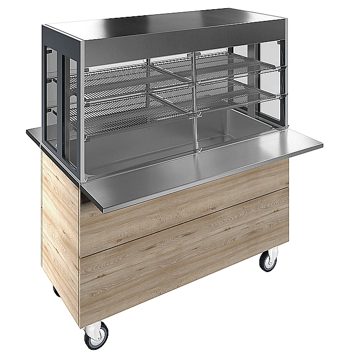 Idea<br>Vasca refrigerata su base armadiata con vetrina refrigerata, compatta, capacità 4 bacinelle GN