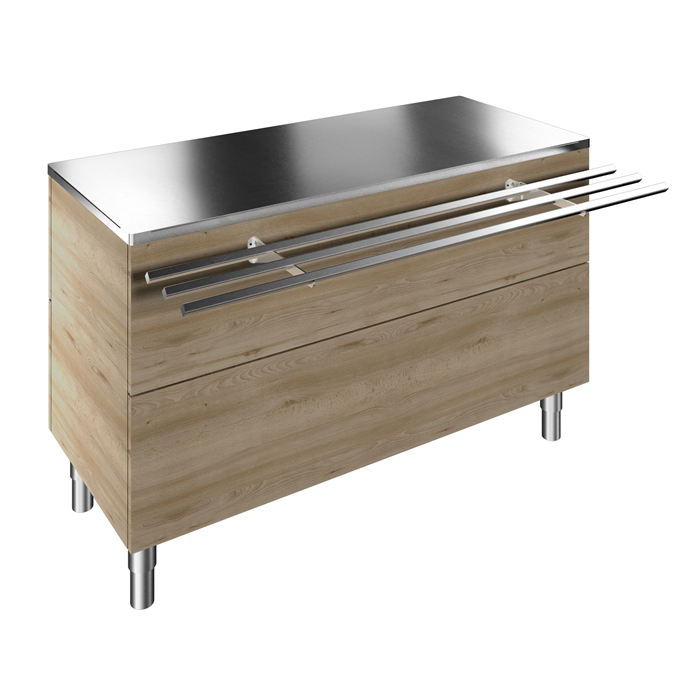 Idea<br>Ambient Unit on cupboard (4 GN) with one stainless steel tray slider