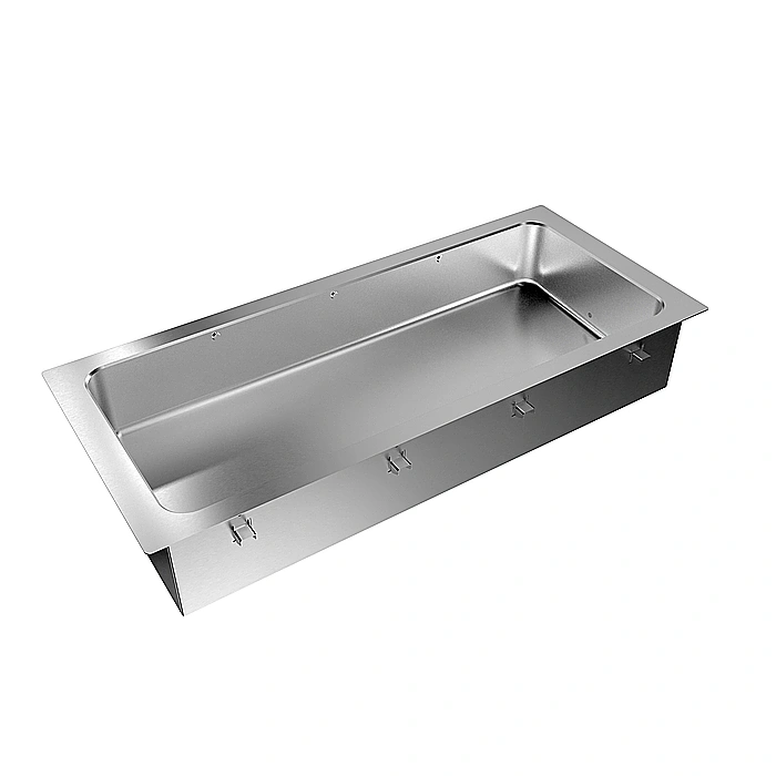 Drop-in<br>Bagnomaria da incasso, ad acqua, con una vasca per 4 bacinelle GN