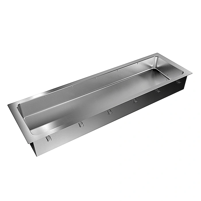 Drop-in<br>Bagnomaria da incasso, ad acqua, con una vasca per 6 bacinelle GN