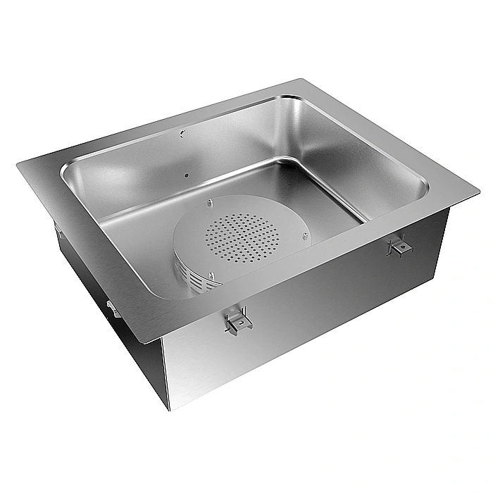 Drop-in<br>Bagnomaria da incasso, ad aria, ventilato, con una vasca per 2 bacinelle GN