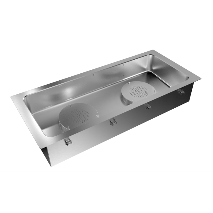 Drop-in<br>Bagnomaria da incasso, ad aria, ventilato, con una vasca per 4 bacinelle GN