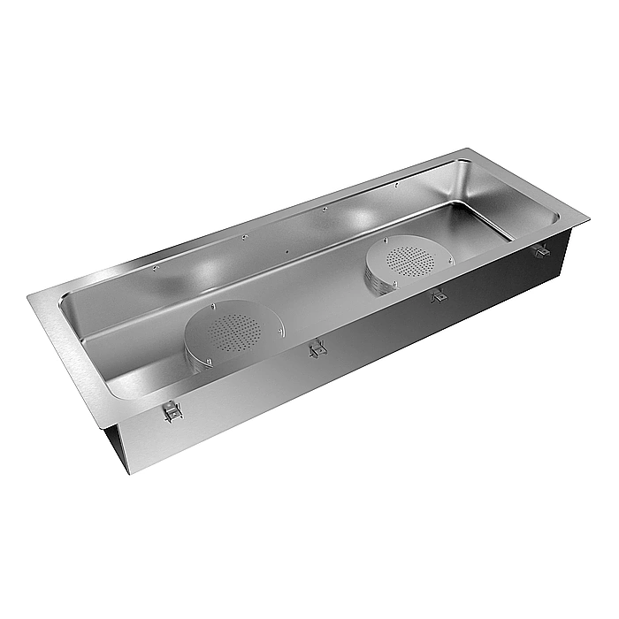 Drop-in<br>Bagnomaria da incasso, ad aria, ventilato, con una vasca per 5 bacinelle GN