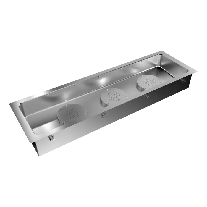 Drop-in<br>Bagnomaria da incasso, ad aria, ventilato, con una vasca per 6 bacinelle GN