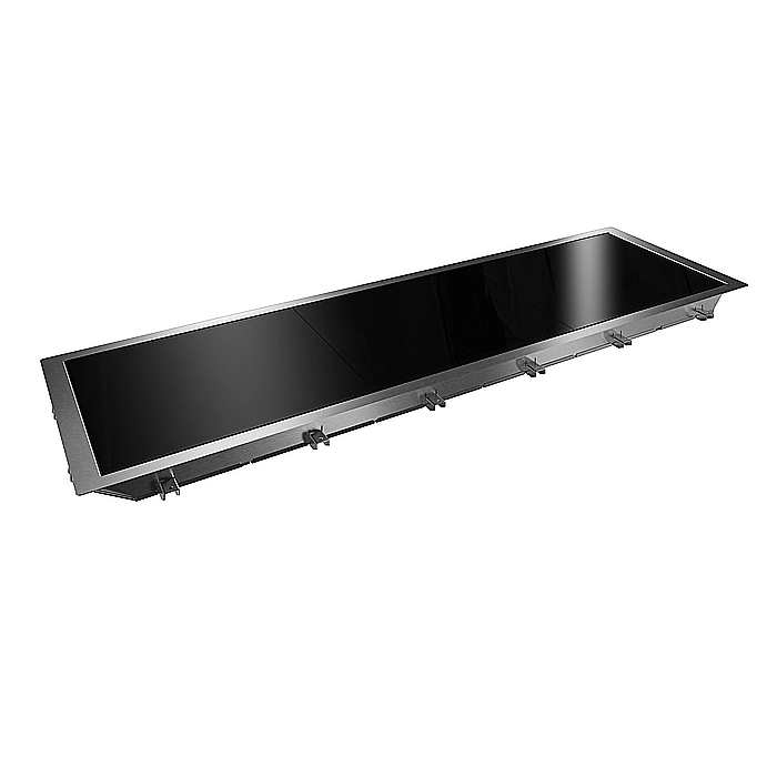 Drop-in<br>Piano in vetro temperato da incasso per 6 bacinelle GN