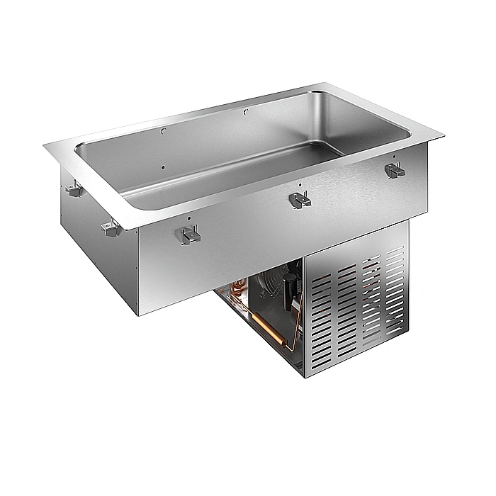 Drop-in<br>Vasca refrigerata da incasso statica per 3 bacinelle GN