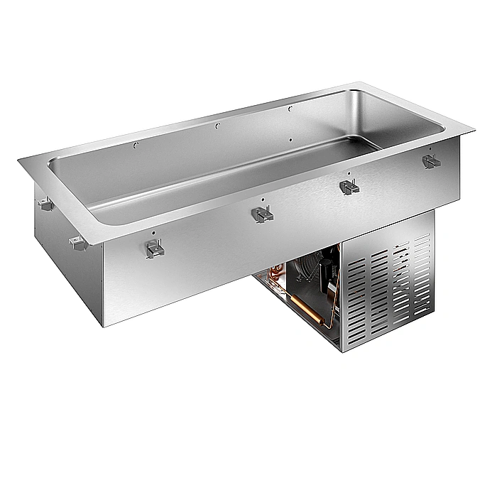 Drop-in<br>Vasca refrigerata da incasso statica per 4 bacinelle GN