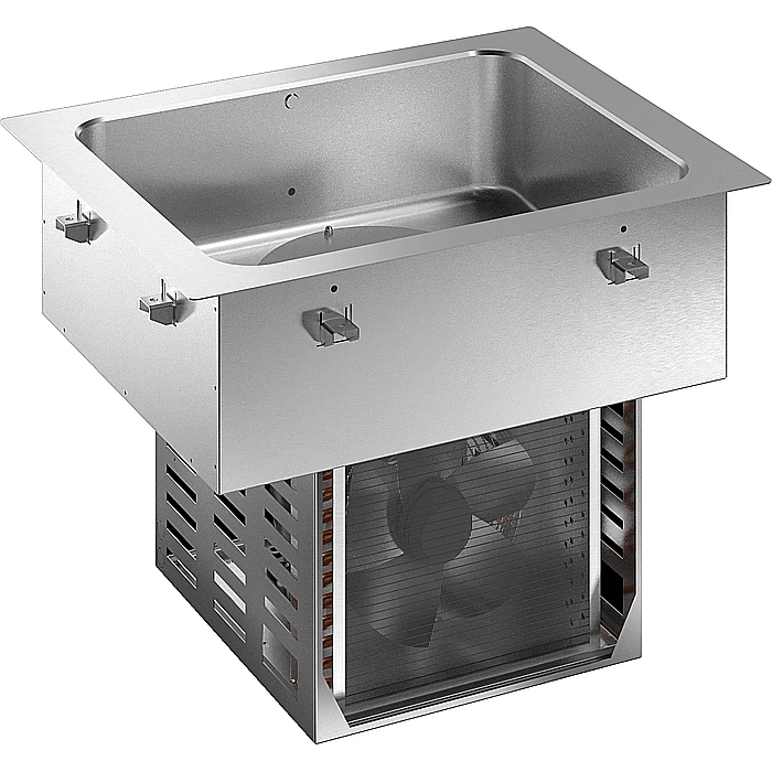 Drop-in<br>Vasca refrigerata da incasso statica con ventola per 2 bacinelle GN