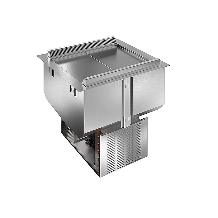 Drop-in<br>Vasca refrigerata da incasso ventilata per 2 bacinelle GN