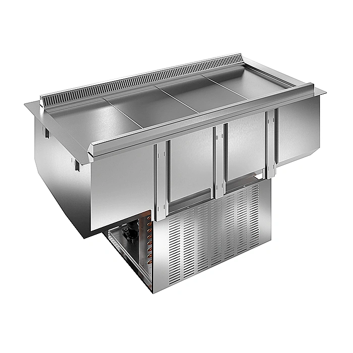 Drop-in<br>Vasca refrigerata da incasso ventilata per 4 bacinelle GN