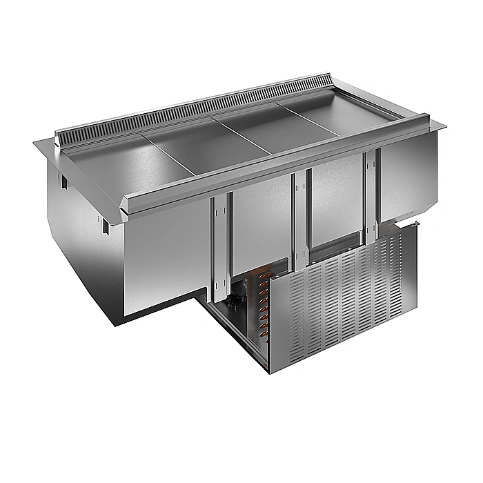 Drop-in<br>Vasca refrigerata da incasso ventilata per 4 bacinelle GN