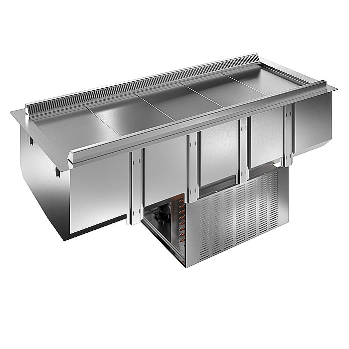 Drop-in<br>Vasca refrigerata da incasso ventilata per 5 bacinelle GN