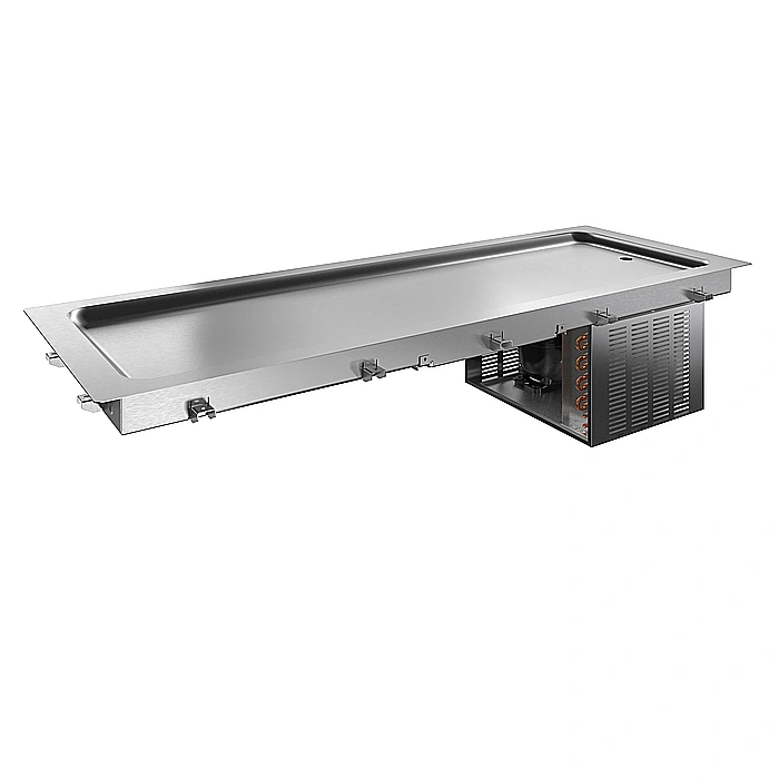 Drop-in<br>Piano refrigerato da incasso in acciaio inox per 5 bacinelle GN