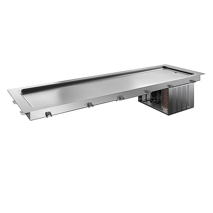 Drop-in<br>Piano refrigerato da incasso in acciaio inox per 6 bacinelle GN