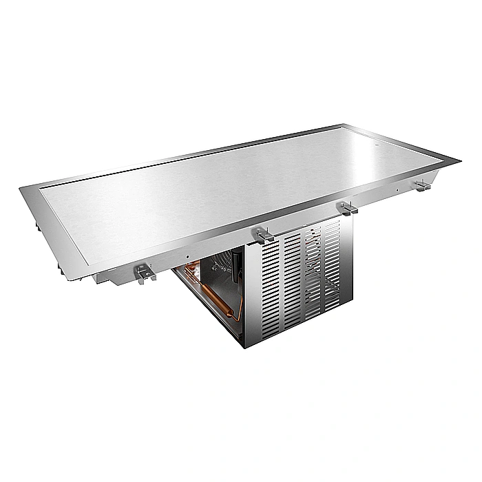 Drop-in<br>Piano refrigerato da incasso in quarzo per 4 bacinelle GN