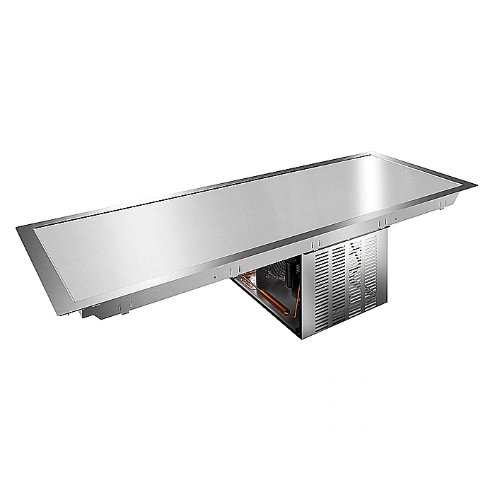 Drop-in<br>Piano refrigerato da incasso in quarzo per 5 bacinelle GN