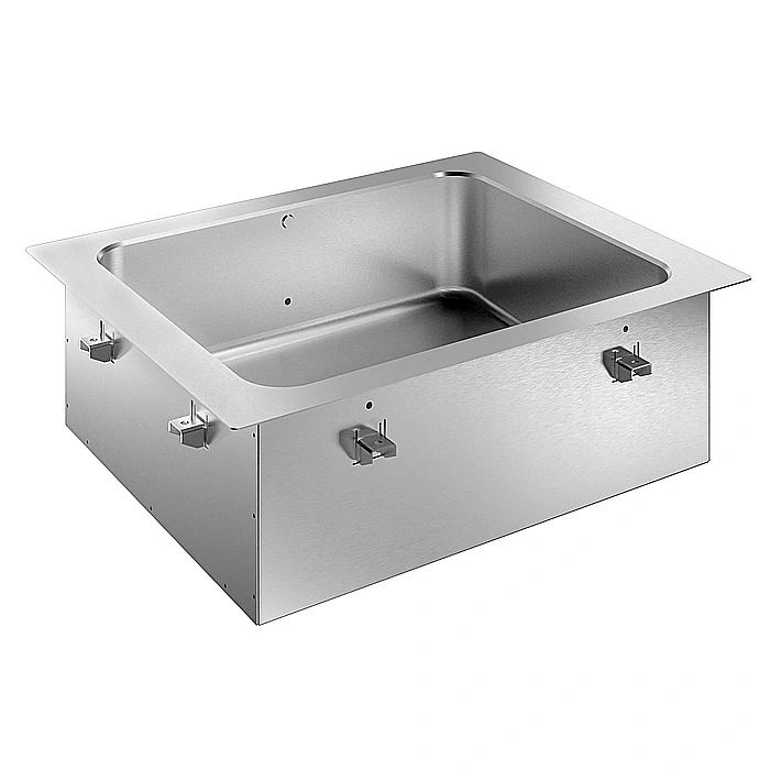 Drop-in<br>Vasca refrigerata da incasso statica per 2 bacinelle GN, predisposta per gruppo remoto