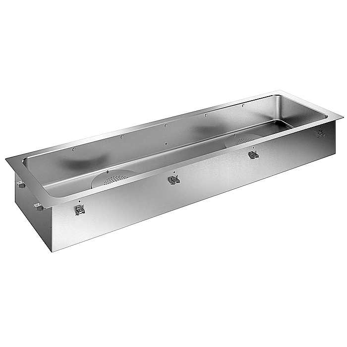 Drop-in<br>Vasca refrigerata da incasso, statica con ventola, 6 GN, predisposta per gruppo remoto