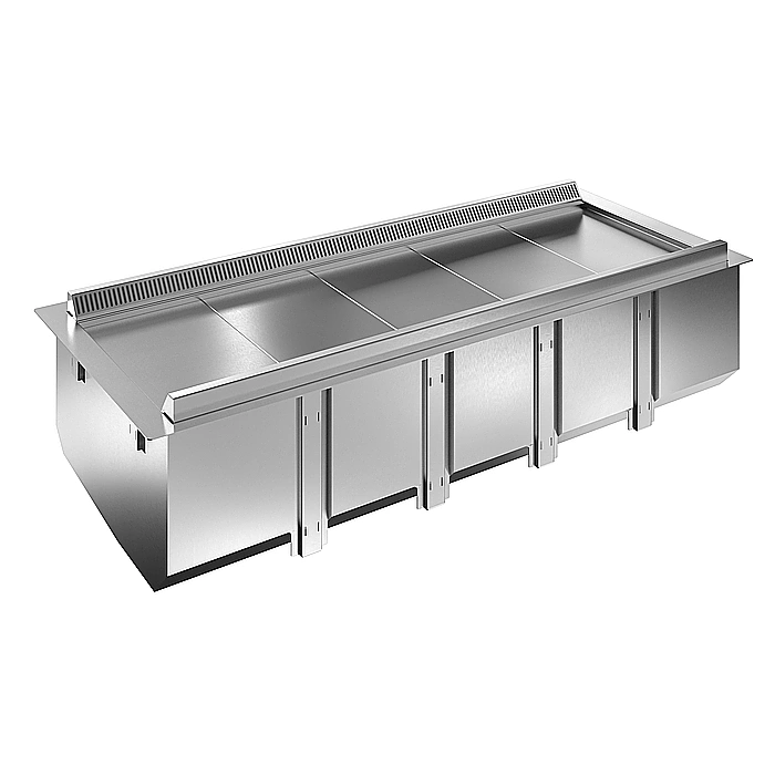 Drop-in<br>Vasca refrigerata da incasso ventilata per 5 bacinelle GN, predisposta per gruppo remoto