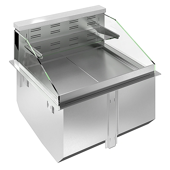 Drop-in<br>Vasca refrigerata da incasso, ventilata, con 1 ripiano refrigerato e 1 ripiano neutro, per 2 GN