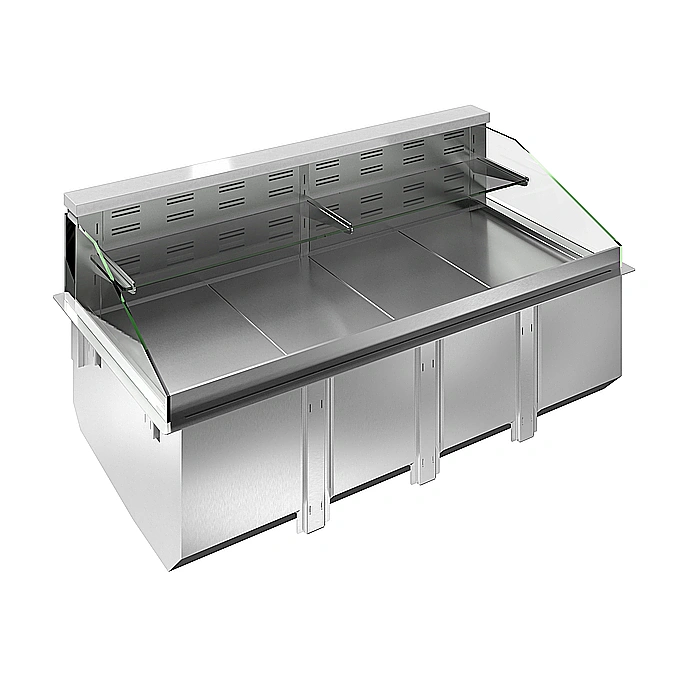 Drop-in<br>Vasca refrigerata da incasso, ventilata, con 1 ripiano refrigerato e 1 ripiano neutro, per 3 GN