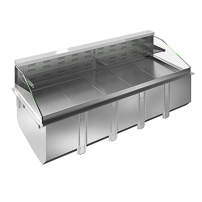 Drop-in<br>Vasca refrigerata da incasso, ventilata, con 1 ripiano refrigerato e 1 ripiano neutro, per 5 GN