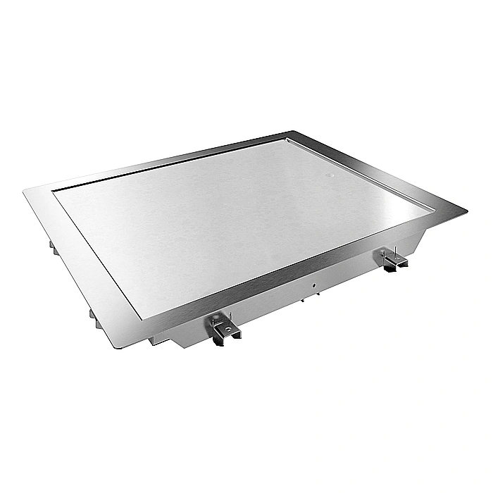 Drop-in<br>Piano refrigerato al quarzo da incasso per 2 bacinelle GN, predisposto per gruppo remoto