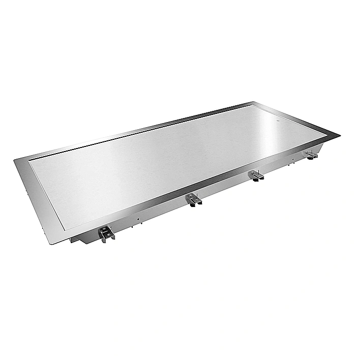 Drop-in<br>Piano refrigerato al quarzo da incasso per 4 bacinelle GN, predisposto per gruppo remoto