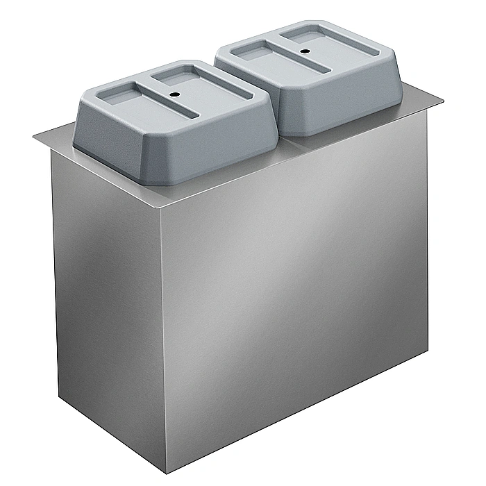 Drop-in<br>Sollevatore piatti da incasso riscaldato con 2 cilindri - diametro piatti 180-300 mm
