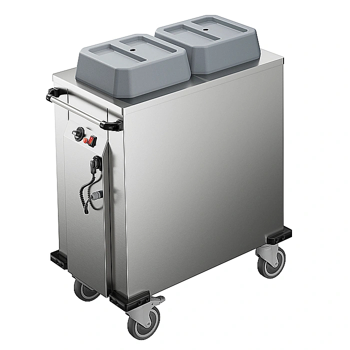 Carrelli di servizio<br>Carrello distributore piatti a due cilindri riscaldati, diametro piatto 180-300 mm