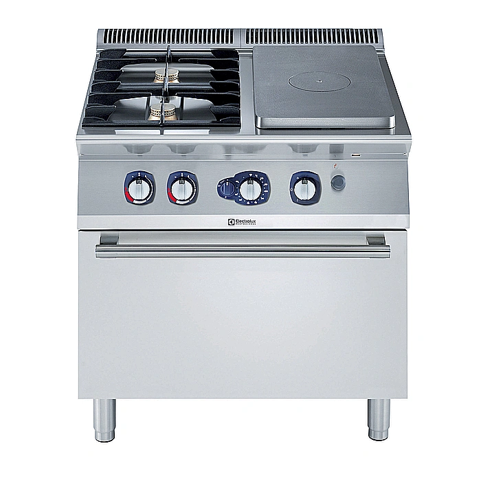 Gamma cottura modulare<br>700XP Tuttapiastra a gas 2 fuochi su forno a gas