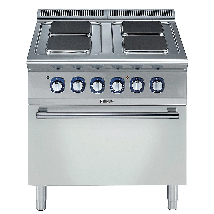 Gamma cottura modulare<br>700XP 4-Cucina elettrica top 4 piastre quadre su forno elettrico