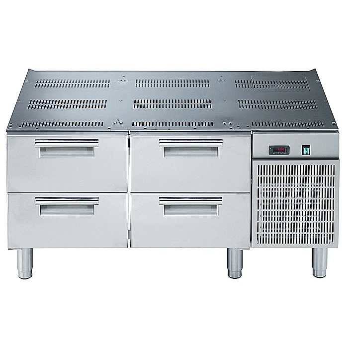 Gamma cottura modulare<br>Base refrigerata con 4 cassetti GN 1/1, -2+10°C, da 1200 mm, gas R290
