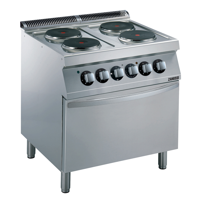Gamma cottura modulare<br>EVO700 Cucina elettrica 4 piastre su forno elettrico